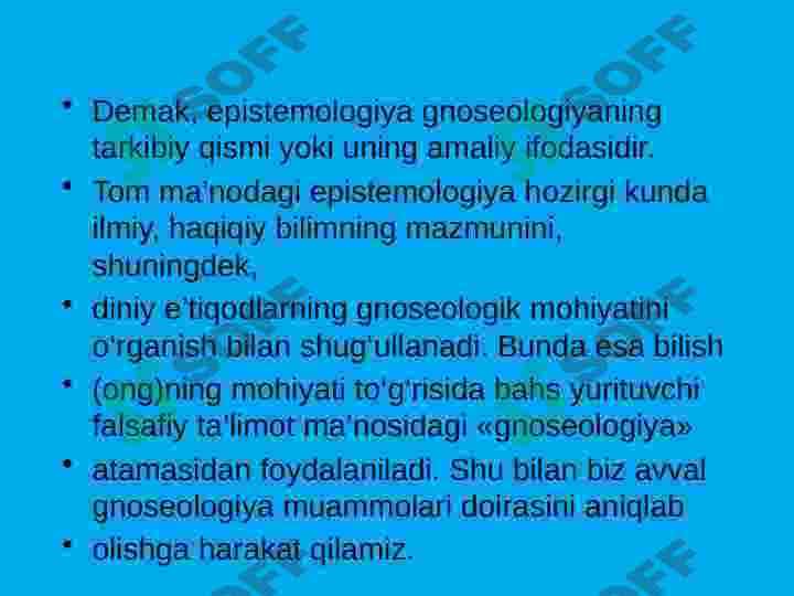 Bilish falsafasi (falsafa) 8