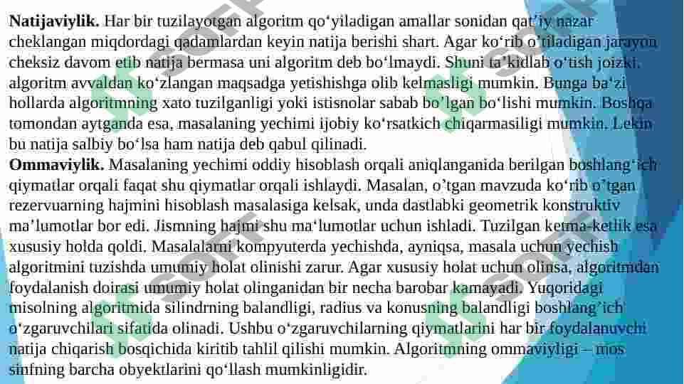 Algoritmlar va ular bilan ishlash 8