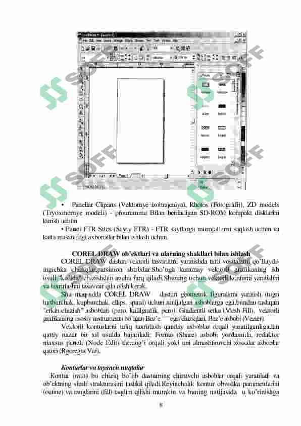 Corel draw dasturida matnlar va jadvallar bilan. ishlash 8