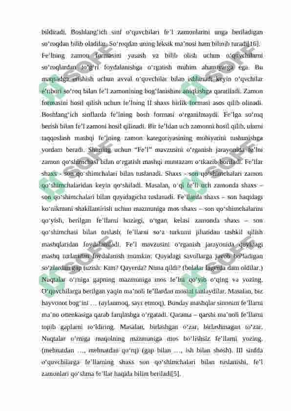 1-2-sinflarda fe'l so'z turkumi. 8