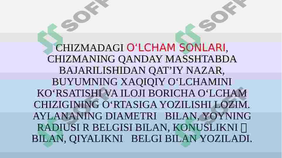 Detallarga o`lcham qo`yish 8
