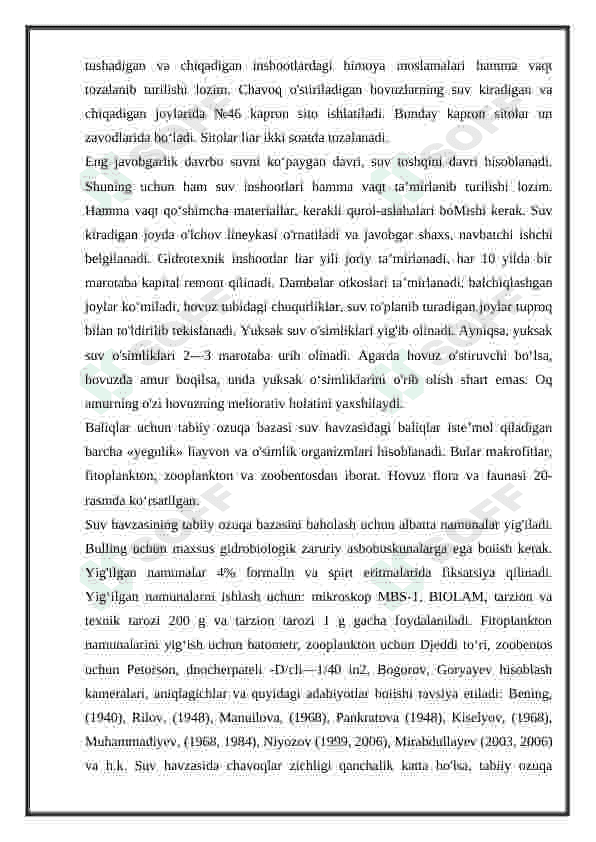 Hovuzlarni tabiiy mahsuldorligini aniqlash. 8