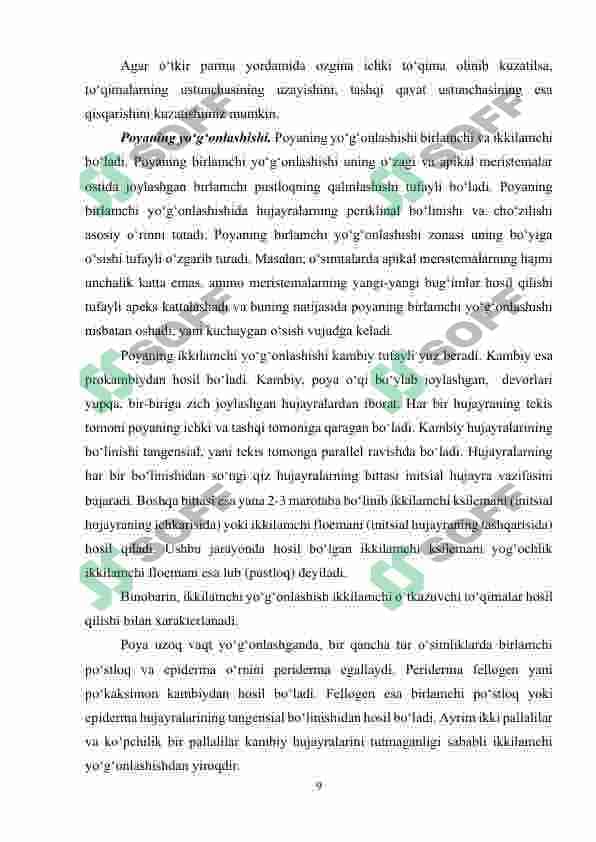 O'simliklar ontogenizining fiziologik tavsifi 8