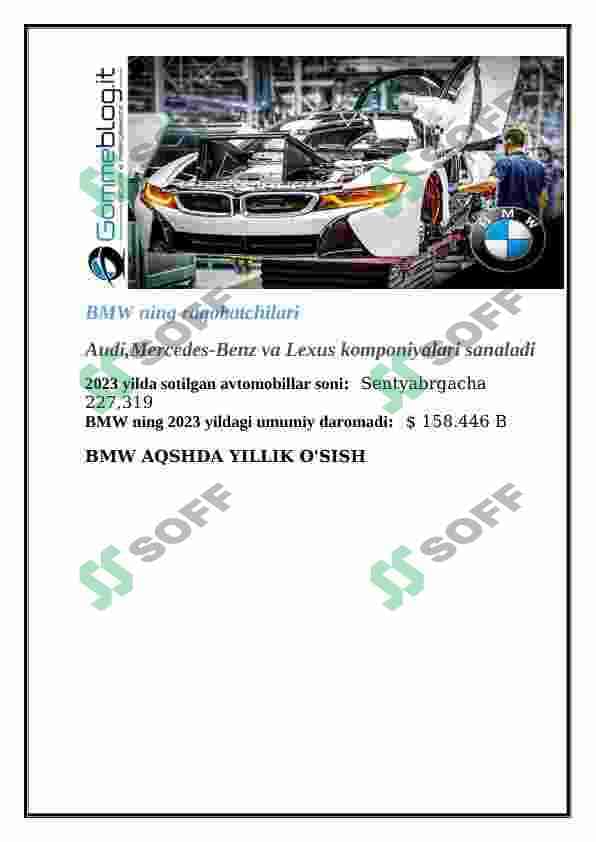 BMW kampaniyasi iqtisodi haqida 8