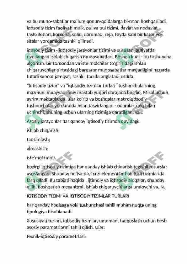 Iqtisodiy tizim modellari 8