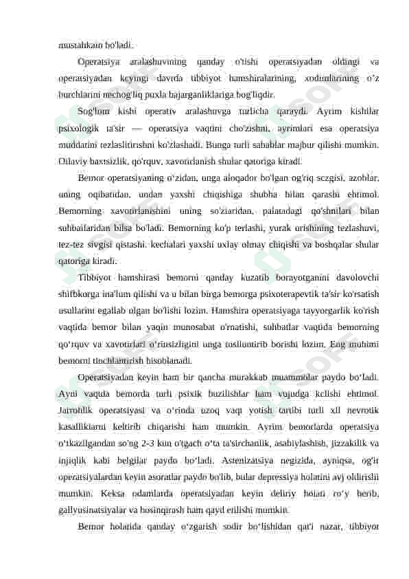 AMBULATORIYA SHAROITIDA BEMORLAR BILAN MUNOSABATDA BO‘LISH PSIXOLOGIYASI 8