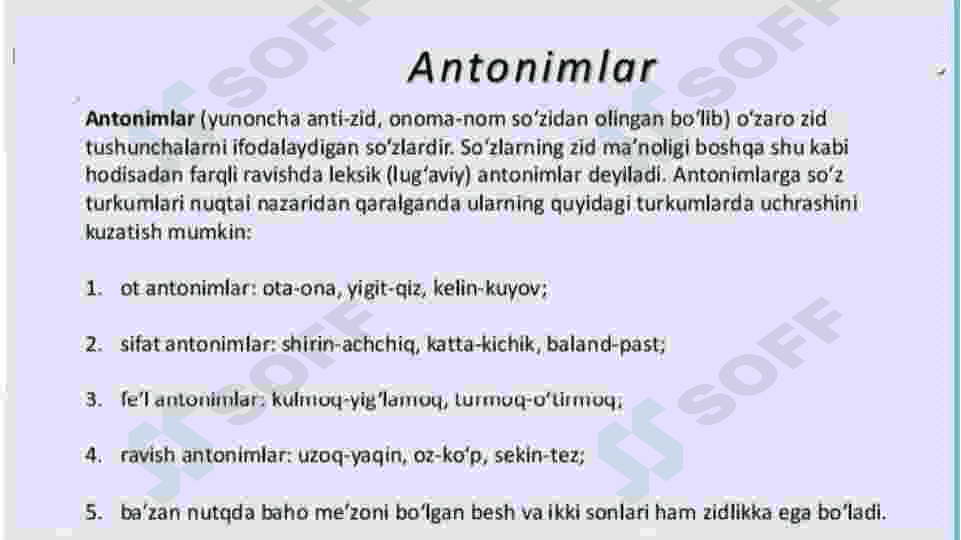 Oʻzbek tilining leksik qatlamlari. 8
