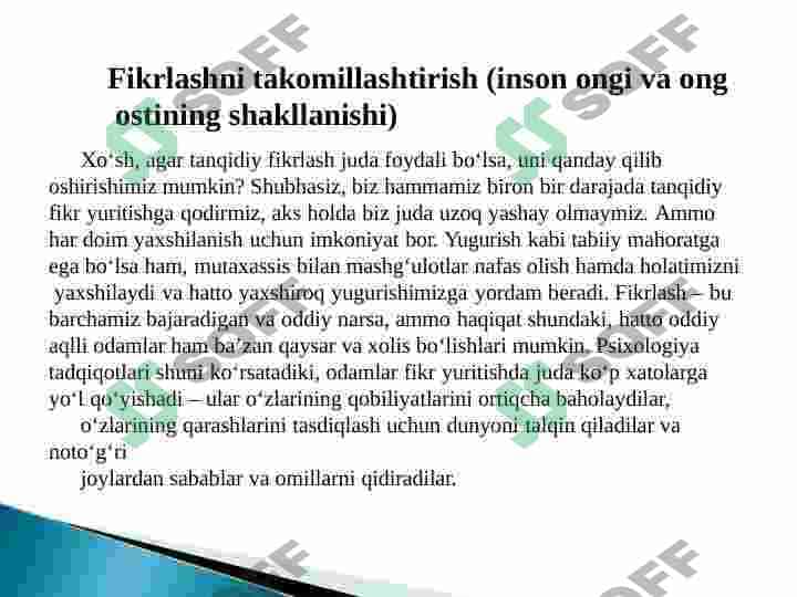 “Kreativ fikrlash” faniga kirish 8