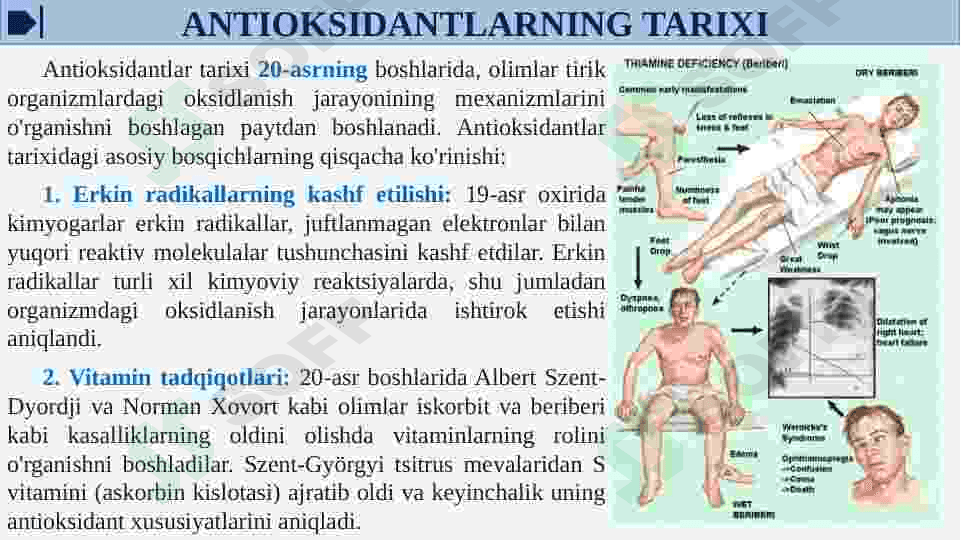 ANTIOKSIDANTLAR. ULARNING KLINIKADA QO'LLANILISHI 8