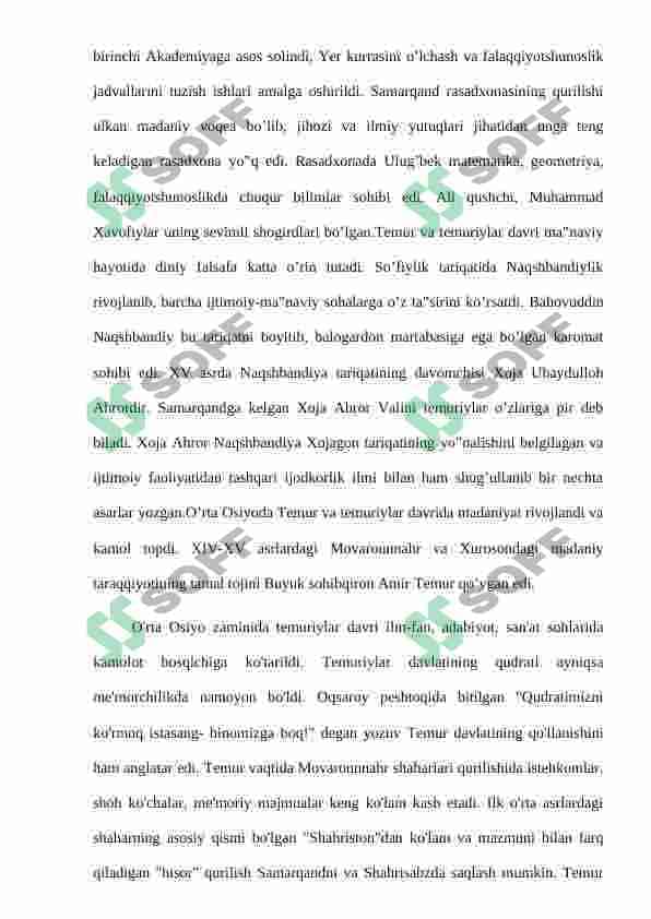 Temur va temuriylar davri me’moriy yodgorliklari tarixi 8