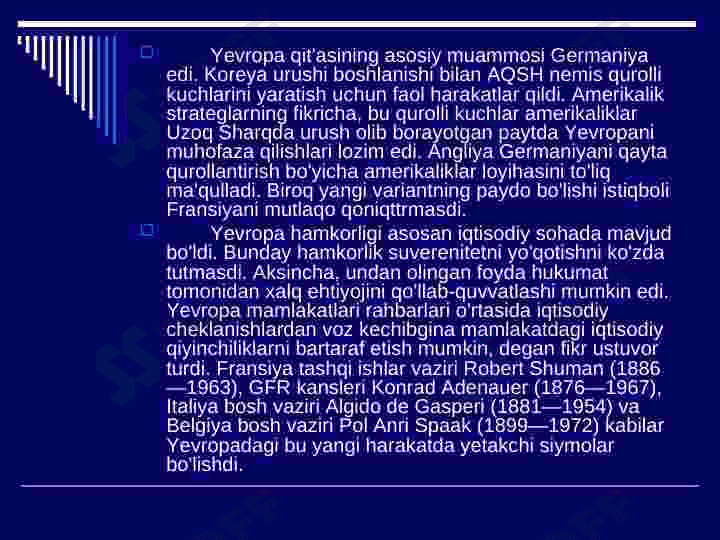 IKKINCHI JAHON URUSHIDAN SO'NG XALQARO MUNOSABATLAR. 8