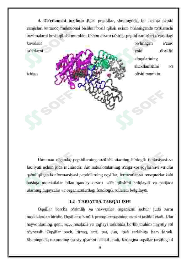 Oqsil tabiatli peptid va gormonlar. Proteinopatiyalar 8