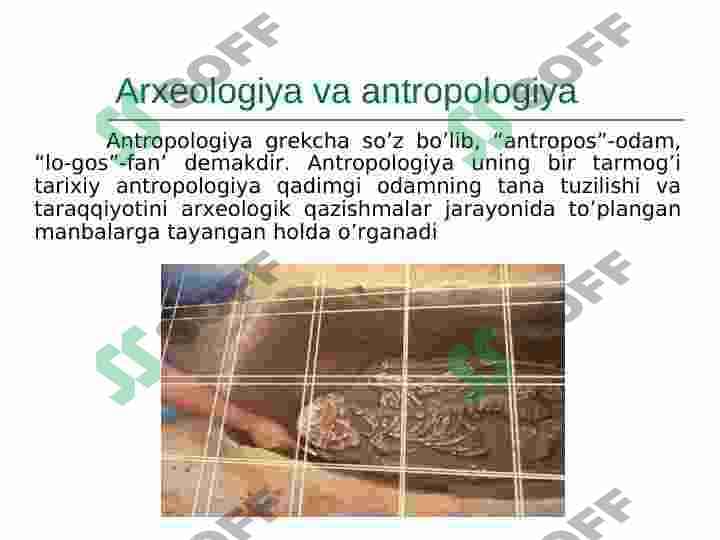 ARXEOLOGIYA FANING SHAKILLANISHI 8