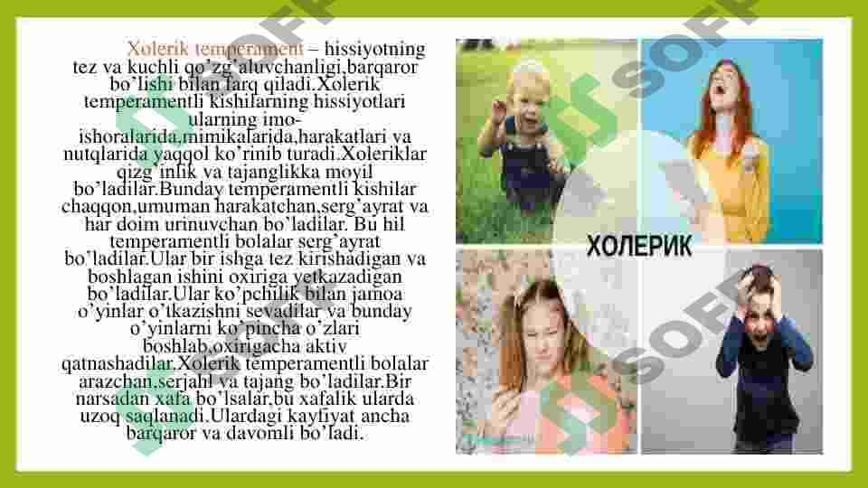 Temperament turlari va ularning psixologik turlari 8