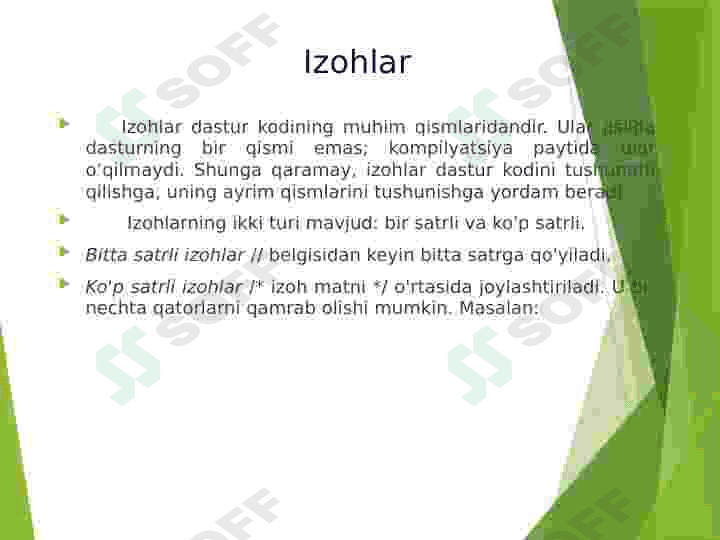 C# tilining tashkil etuvchilari haqida umumiy tushuncha. 8