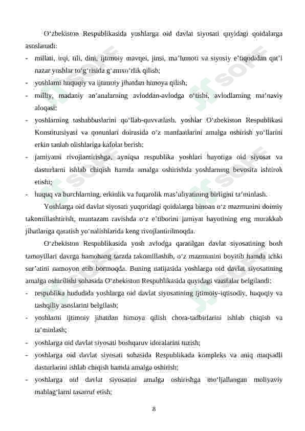 YOSHLAR O'RTASIDAGI DEVIANT XULQ ATVOR PRAFILAKTIKASI 8