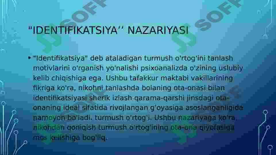 Umr yo’ldosh tanlash nazariyalari 8