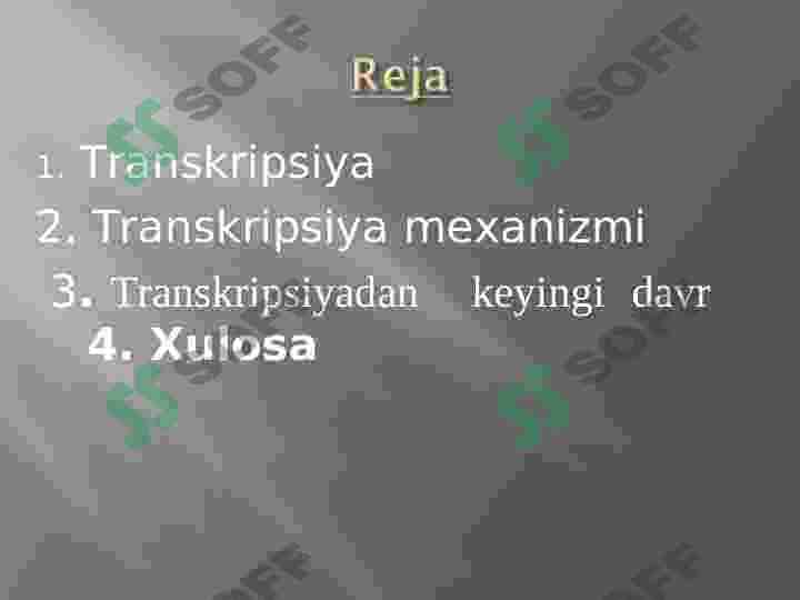 Transkripsiya sikli.DNK RNK BILAN BOGʻLANISHI 8