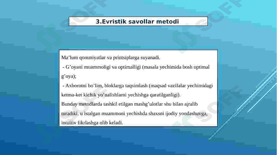 Kreativ fikrlashda everestik qoidalarning turlari 8