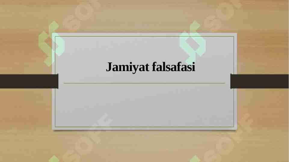 Jamiyat falsafasi