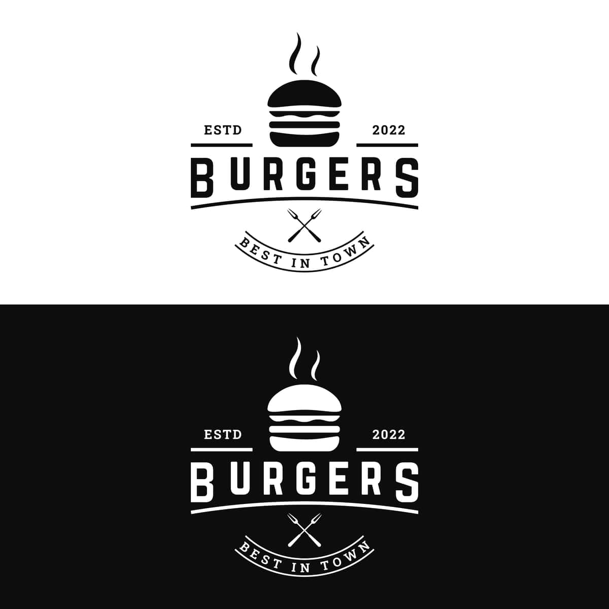 Issiq burger logotipi yangi mazali retro vintagelogo restoran biznesi | Hot burger logo fresh tasty retro vintagelogo restaurant business 1
