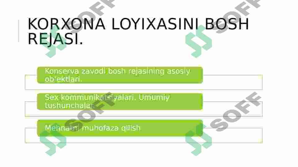 Korxona bosh rejasi 2