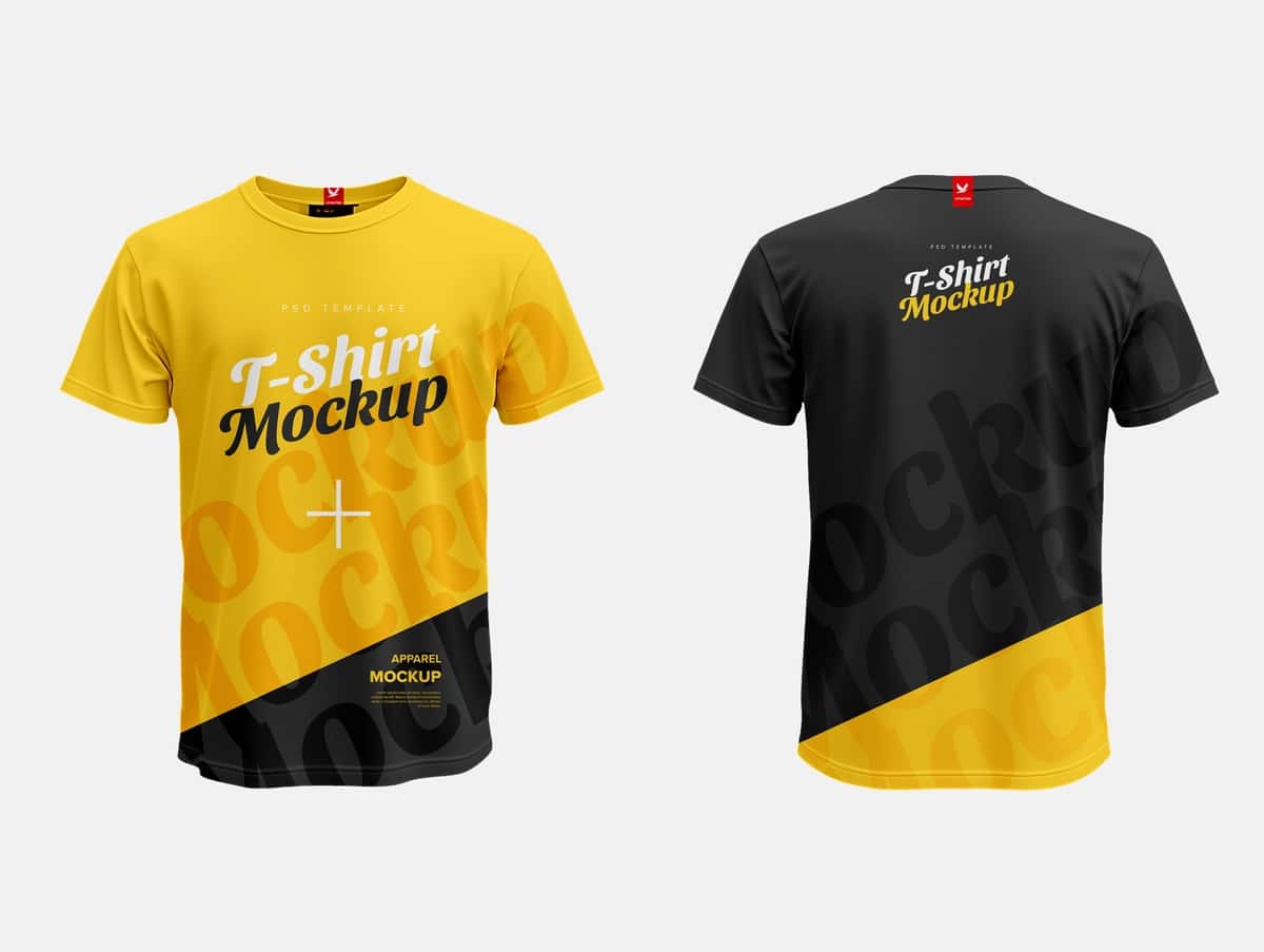 Sariq qora futbolka maketi | Yellow black t shirt mockup 1