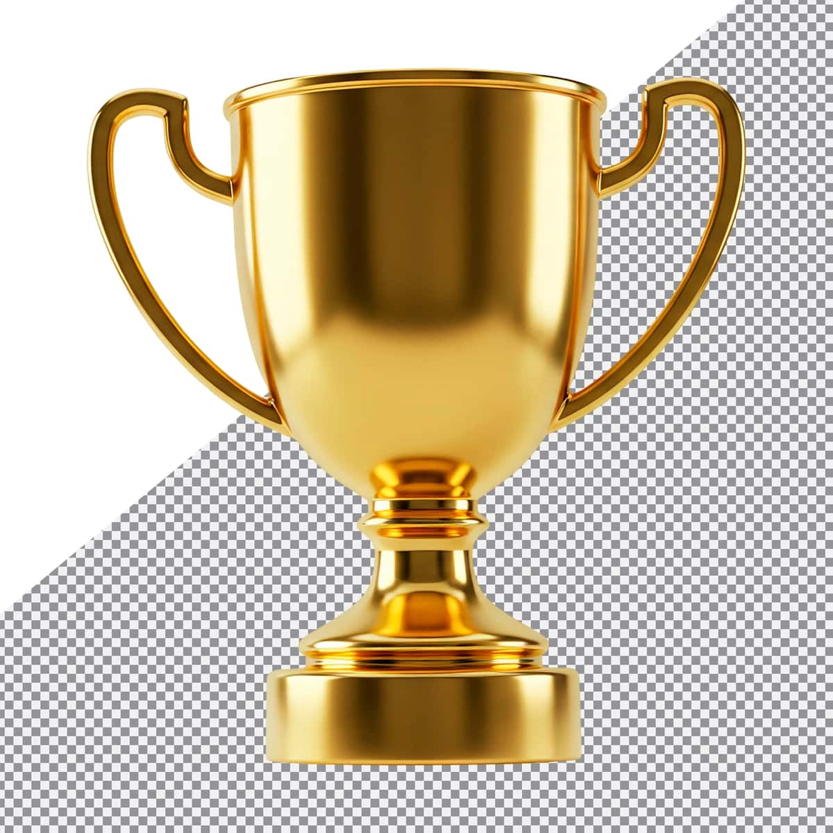 Tutqichli oltin kubok chempion mukofoti ramzi png | Gold trophy with handles champion award symbol png 1