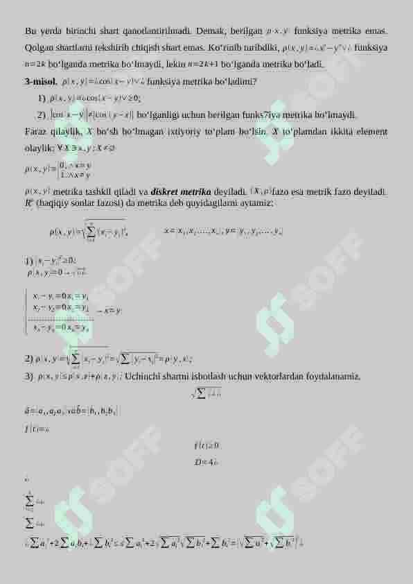 1.	Metrik fazolar 2.	Topologik fazolar 3.	Topologik fazoda ajrimlilik aksiomalari 2