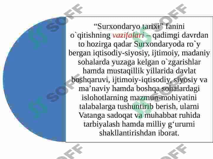 Surxondaryo tarixi maxsus  kursining  maqsad va  vazifalari 6