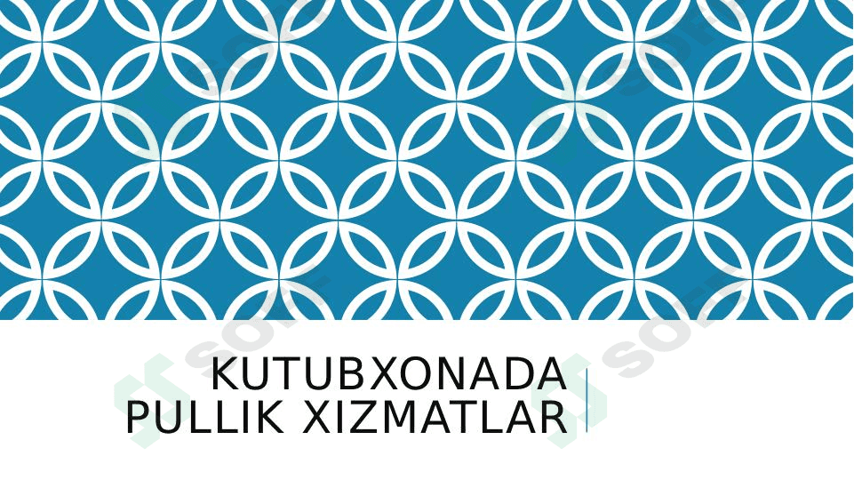 Kutubxonada pullik xizmatlar 1