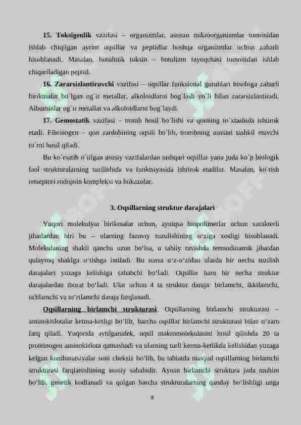 OQSILLAR 8