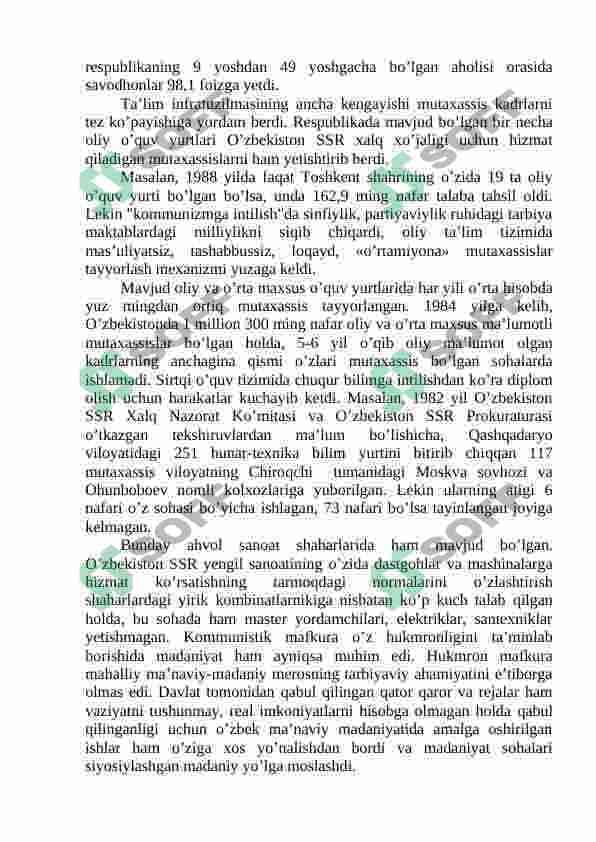 Qauta qurish davrida O`zbekoston iqtisodiyoti 8