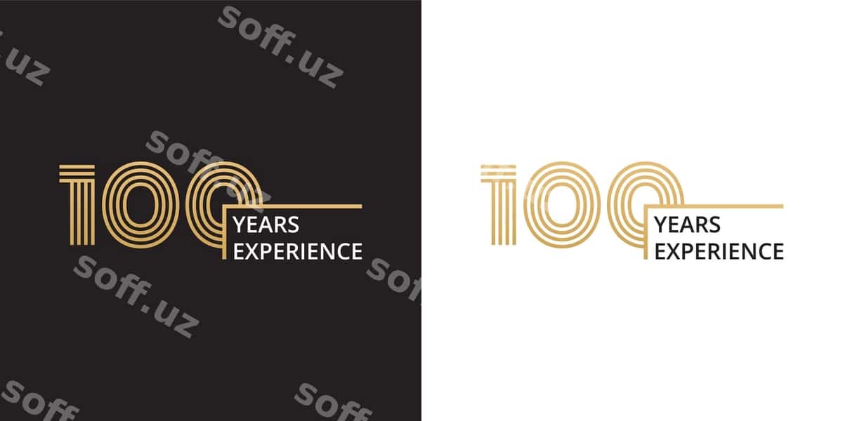 100 yil tajriba banner vektori | 100 years experience banner vector 1