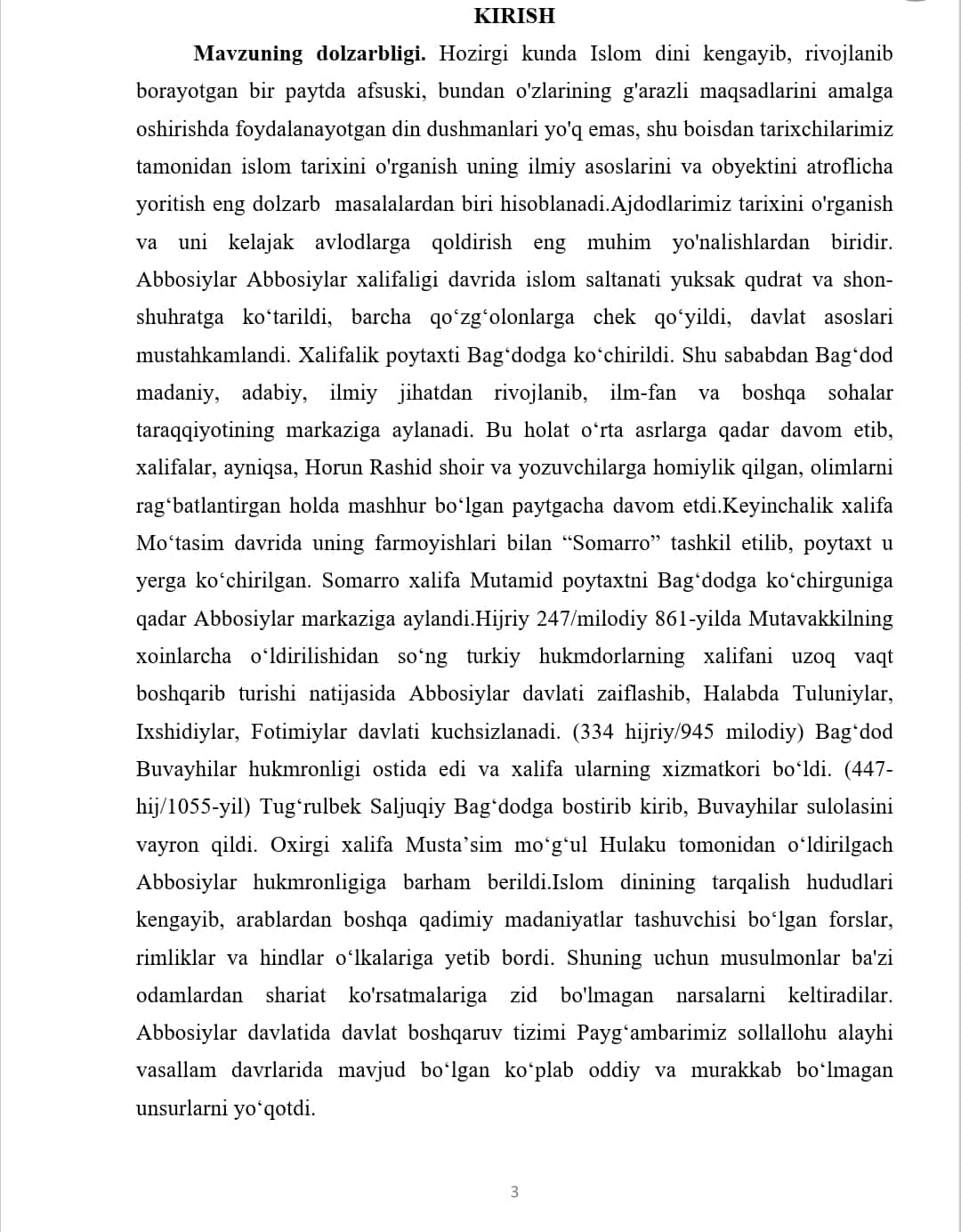 ABBOSIYLARNING HOKIMIYAT TEPASIGA KELISHI 1