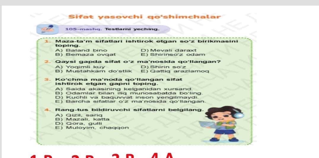 3-sinf ona tili Sifat yasovchi qoʻshimchalar ppt 1