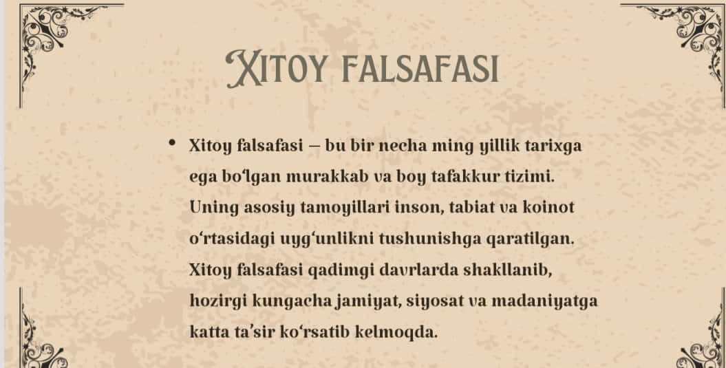 Xitoy falsafasi 1