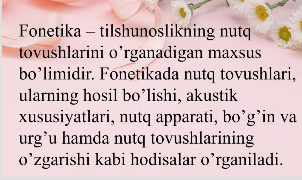 Fonetika haqida ma'lumot Fonetika va uning turlari 1