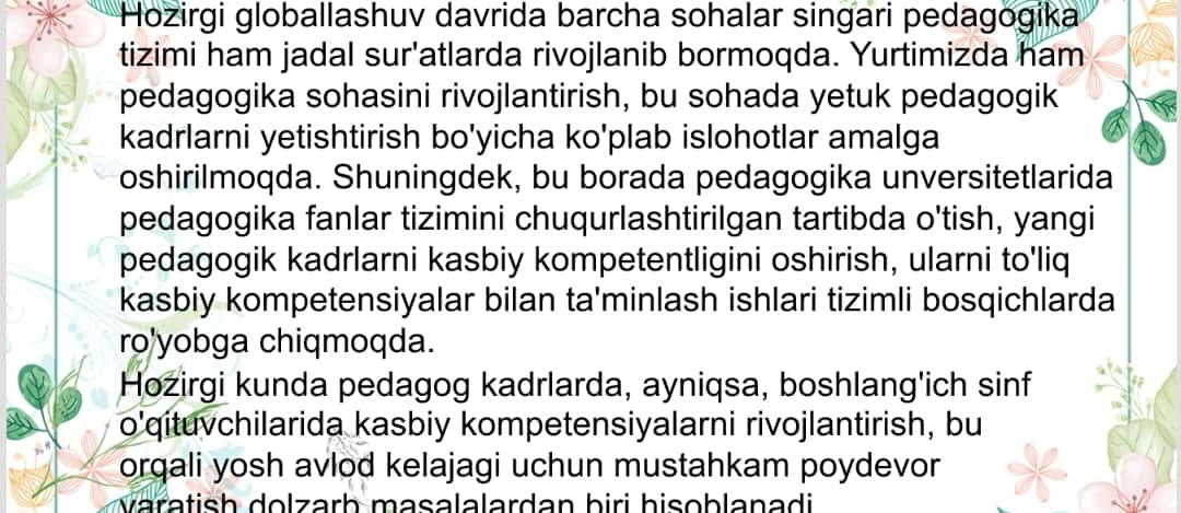 Pedagogning kasbiy kompetentligi 1