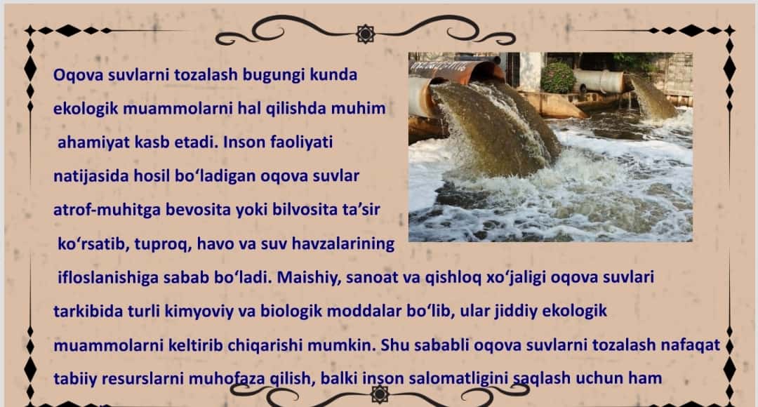 Oqova suvlarni tozalash 1