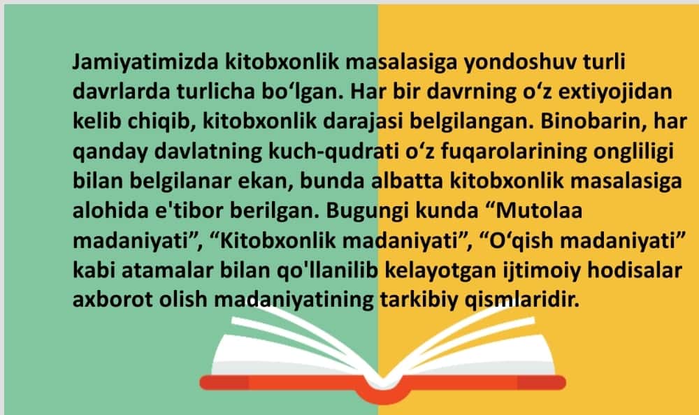 Kitob o'qish madaniyati 1
