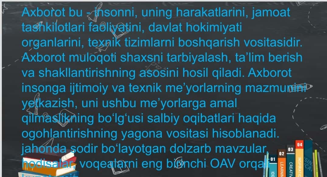 Media maydon va Internet imkoniyatlari. 1