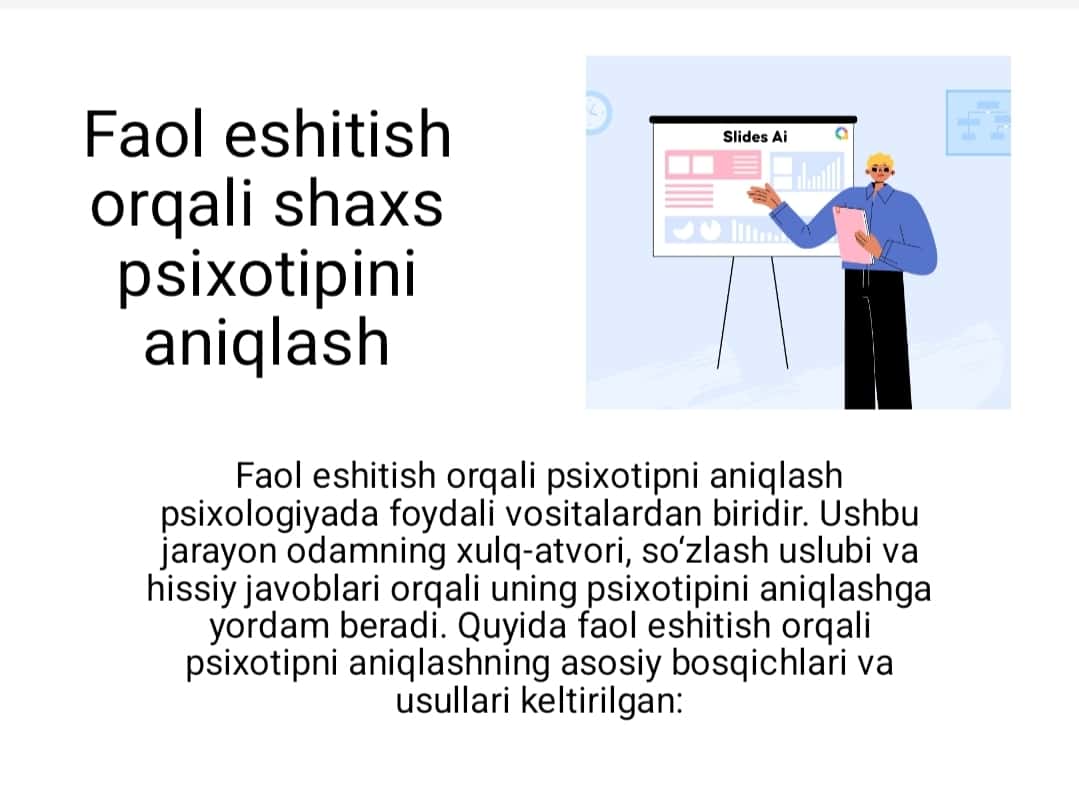 Faol eshitish orqali shaxs psixotipini aniqlash 1