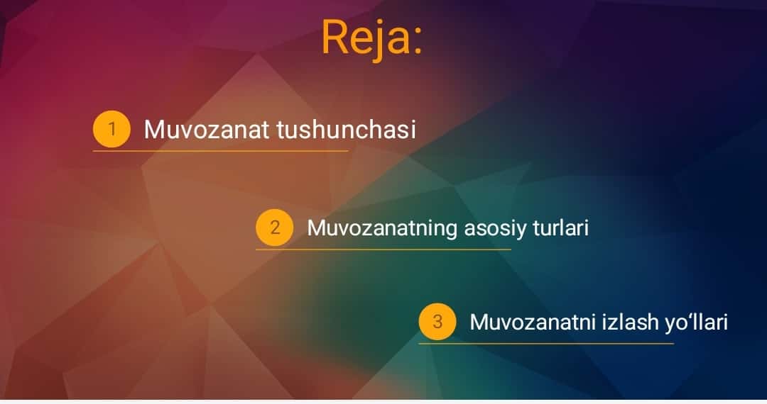 Muvozanat turlari va ularni izlash yo‘llari 1