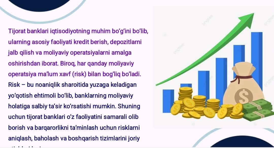 Tijorat banklari risklari va ularning boshqarish amaliyoti 1