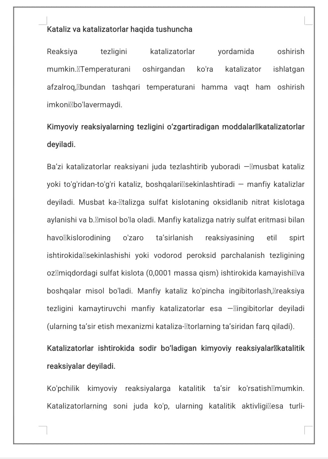 Kataliz va katalizatorlar 1