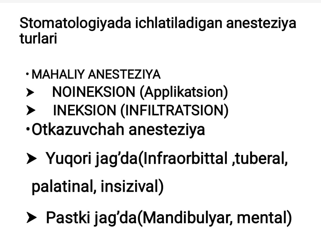 Palatinal og'riqsizlantirish 1