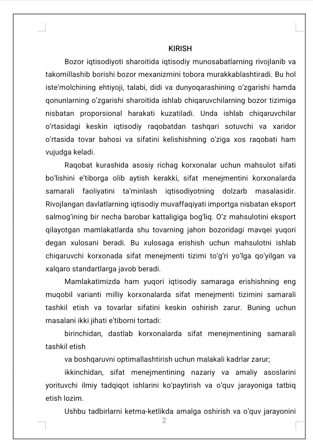 MAHSULOT SIFATINI BOSHQARISH 1