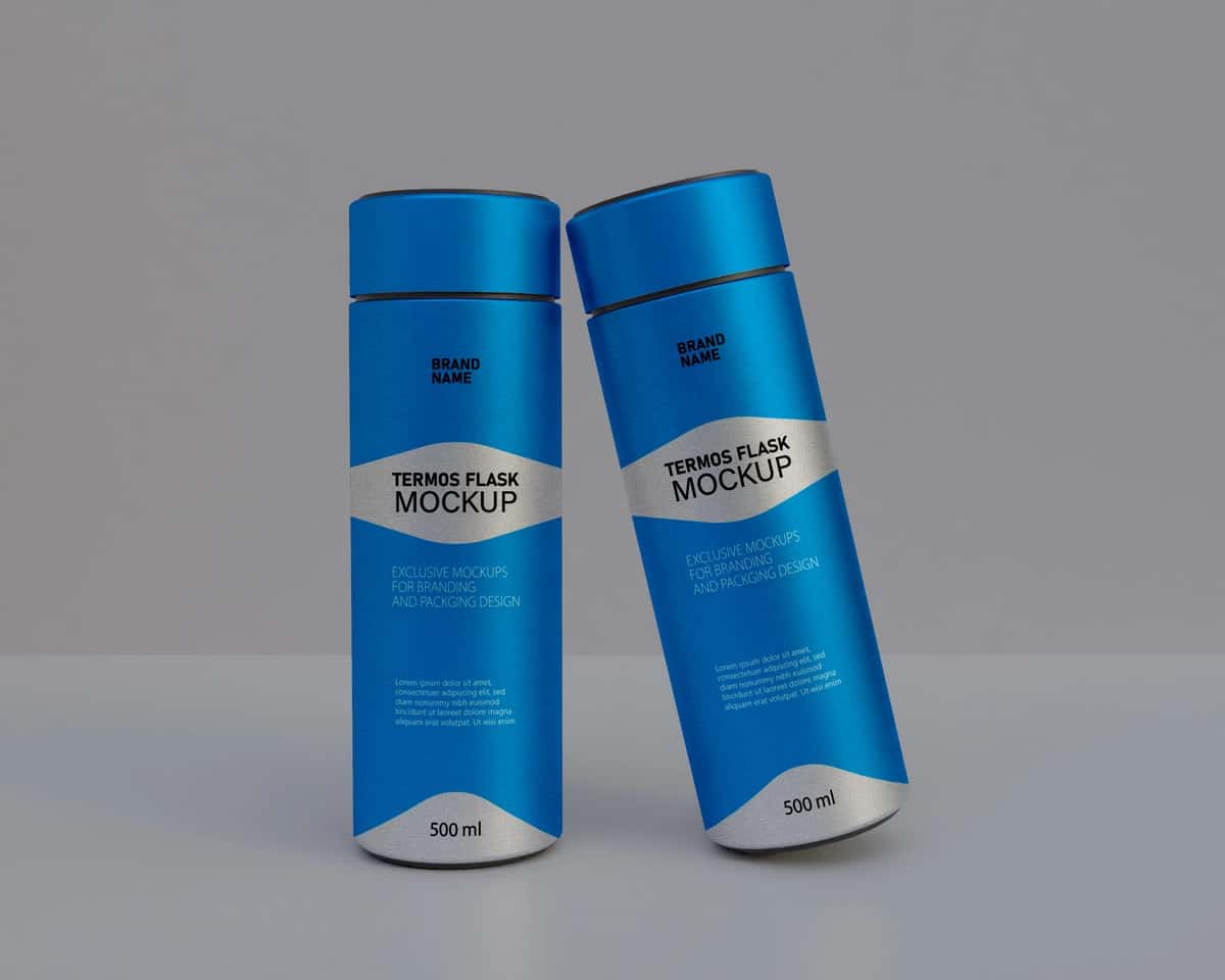 Kolba maketi suv termos kolba maketi zanglamaydigan po'choq | Flask mockup water termos flask mockup stainless sill 1