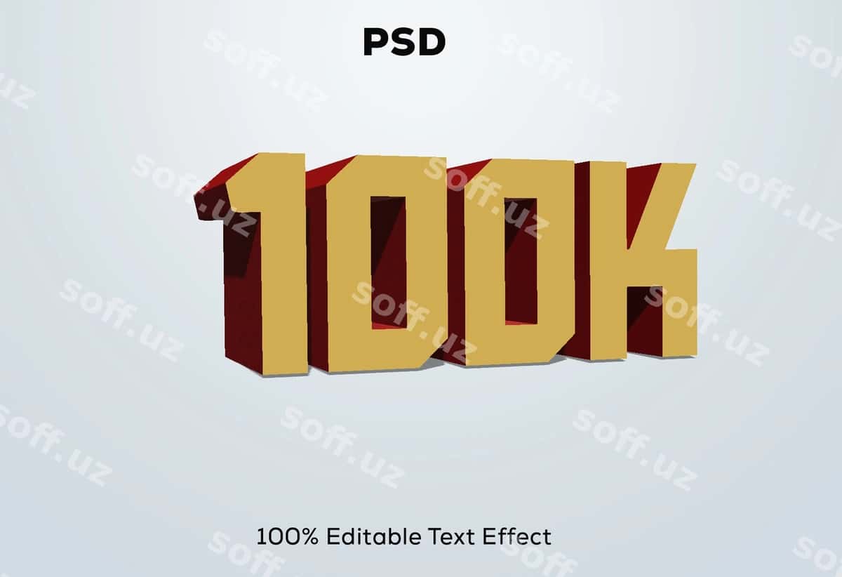 100k 3D matn effekt | 100k 3d text effect 1